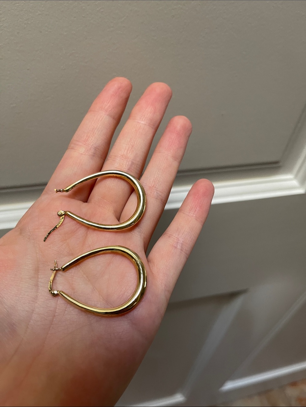 Gold Teardrop Hoop Earrings - Classic Women Jewelry